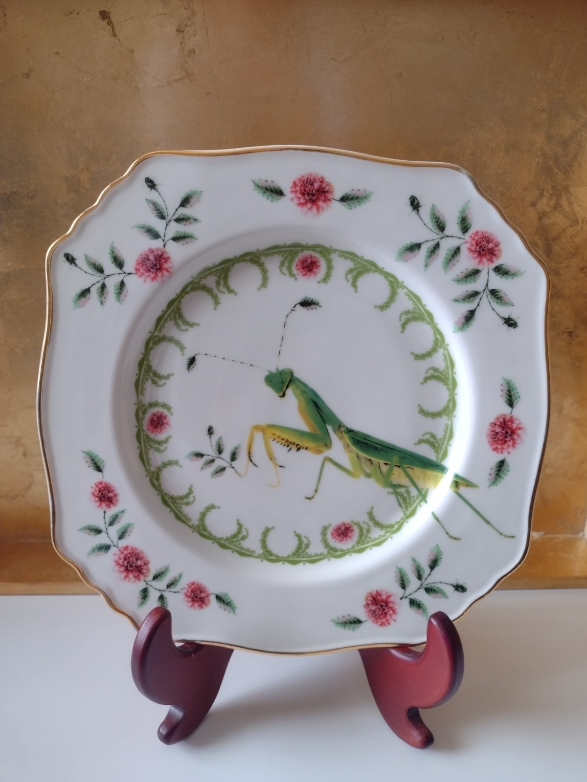Rare Lou Rota Nature Table Anthropologie Praying Mantis Plate 9\
