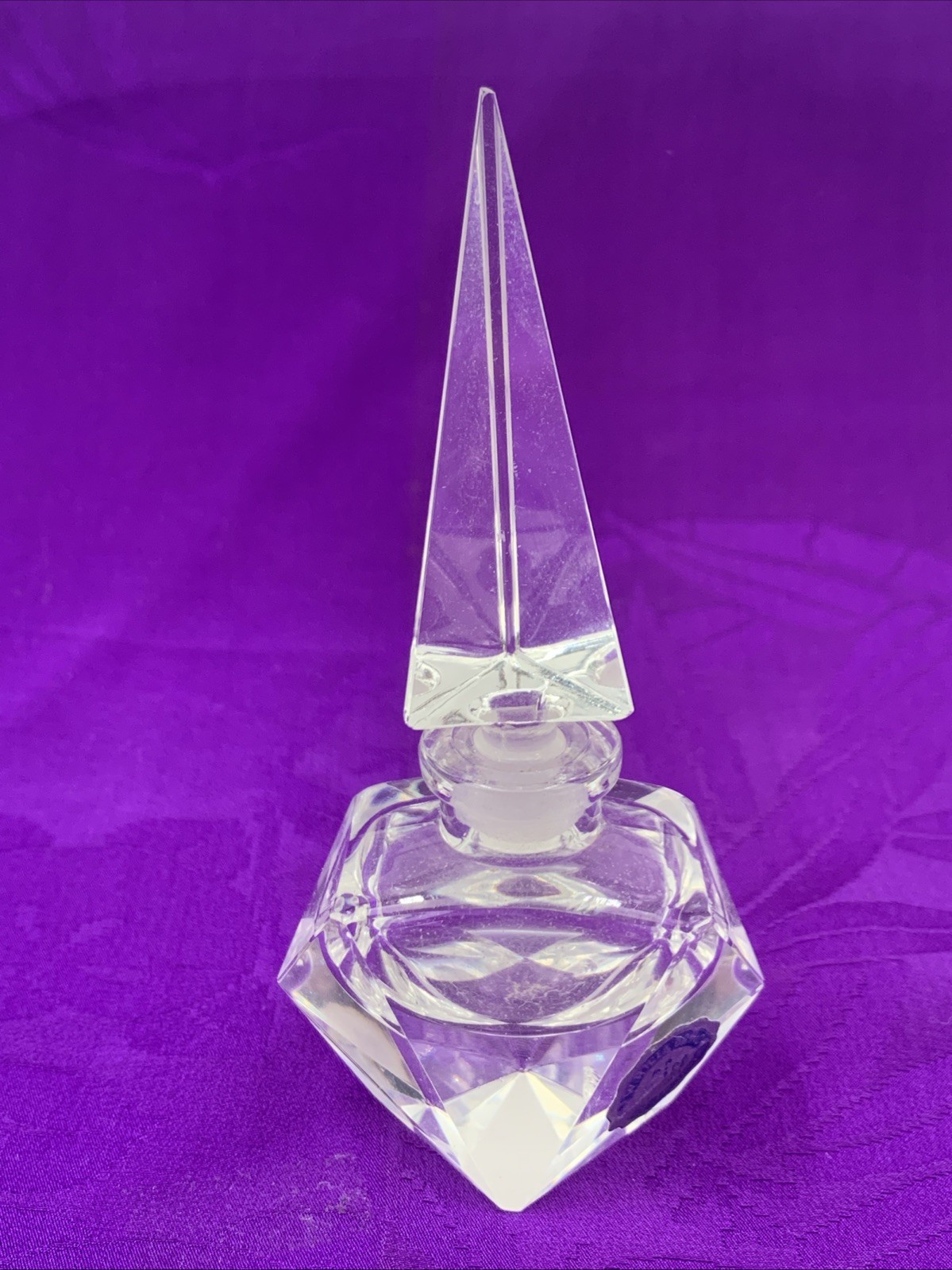Vintage I.W. Rice Japan Cut Glass/Crystal Perfume Bottle and Stopper