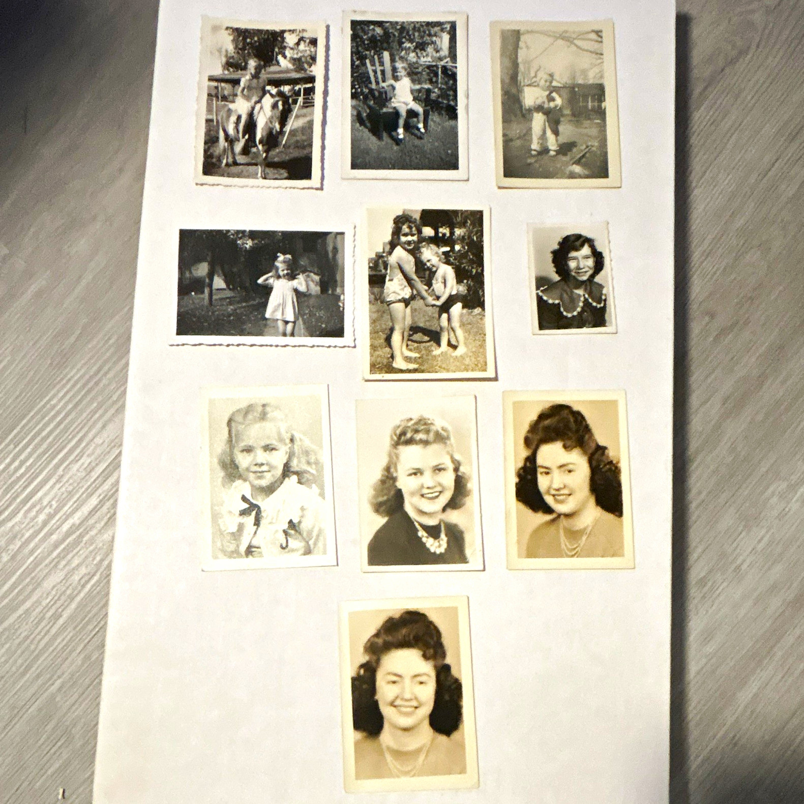 Vintage Original Black & White Cute Girls Photo Lot of 10 1930s/1940s.