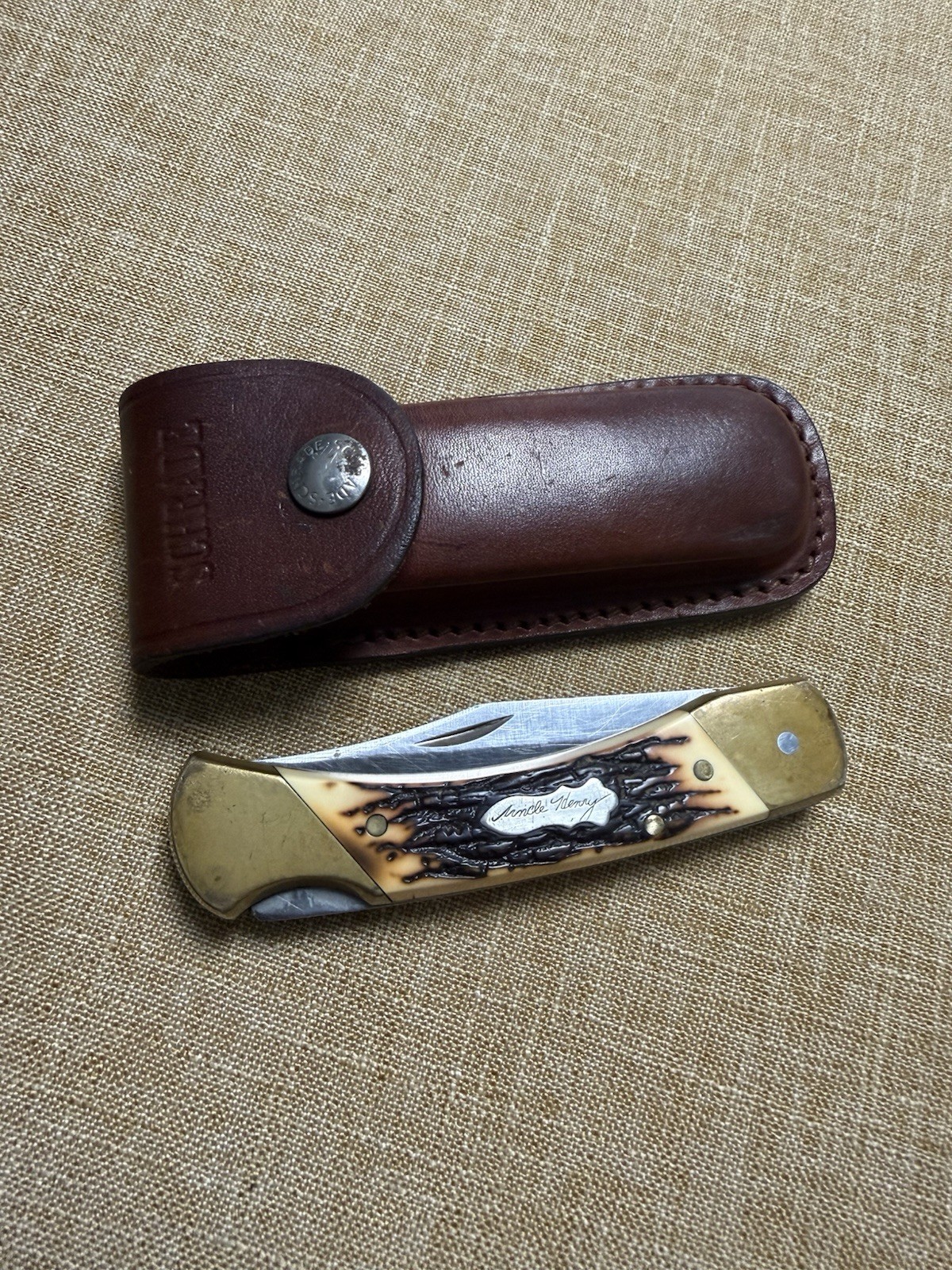 Schrade Knife Old Timer Uncle Henry LB8 With Original Sheath Rare find Schrade Knife Old Timer Uncle Henry LB8 With Original Sheath Rare find