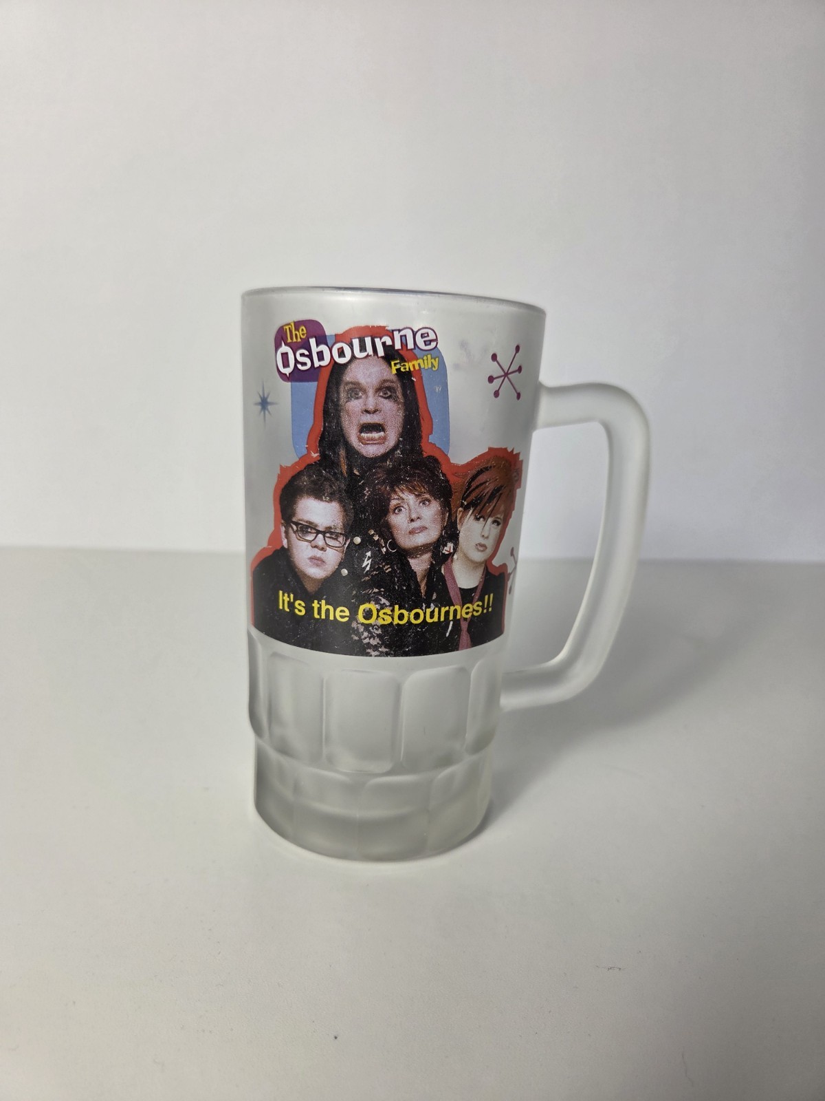 The Osbournes Frosted Glass Tankard Ozzy Osbourne Retired Vintage Mtv Cult Y2k The Osbournes Frosted Glass Tankard Ozzy Osbourne Retired Vintage Mtv Cult Y2k