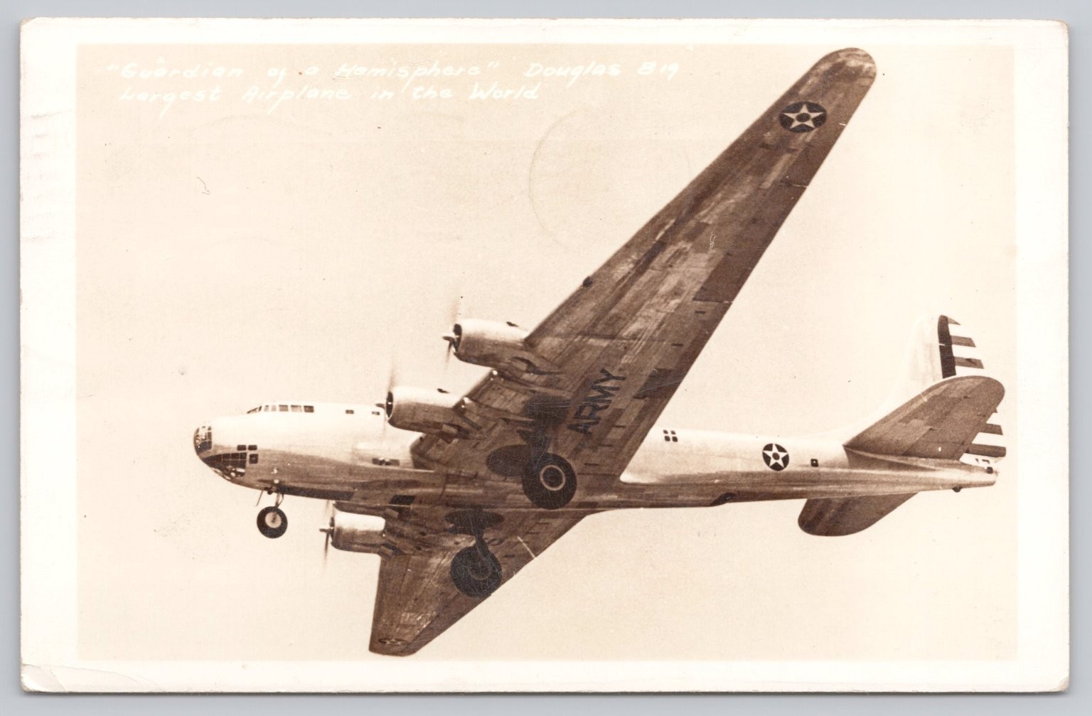 Douglas B-19 Bomber RPPC Postcard WWII Era \