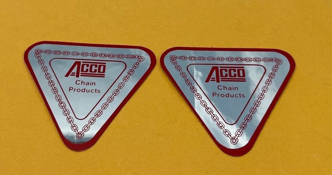 2 Vintage Acco Chain Hardhat Stickers Oilfield Rigging
