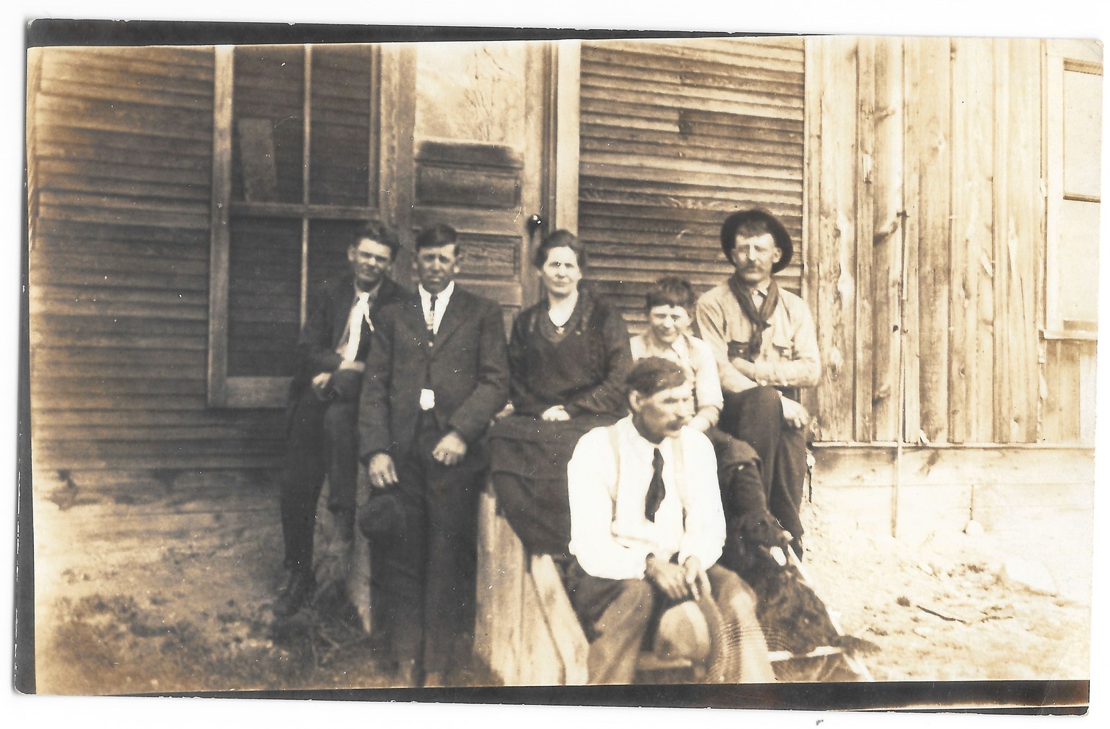 RPPC c1910s Named Family Group Marlin Milby AZO Real Photo Postcard