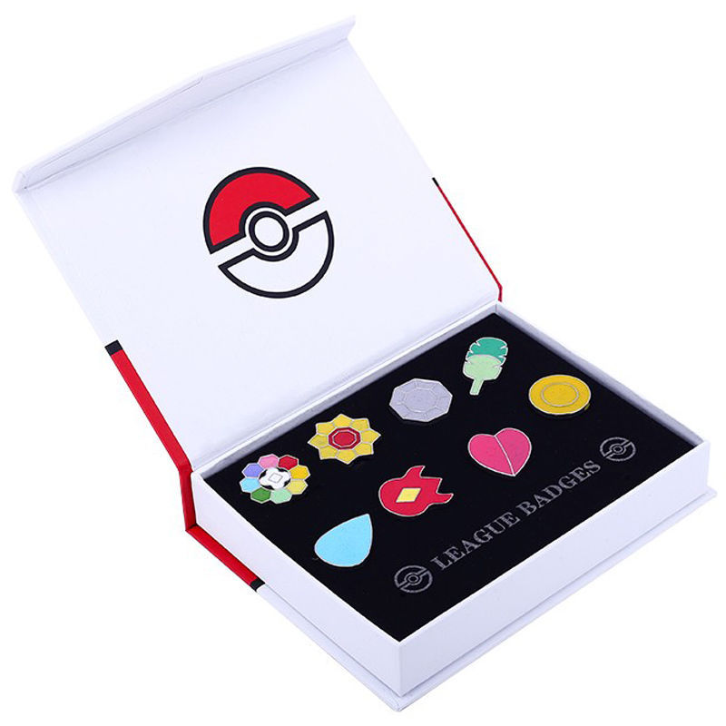Poke: Kanto League Gym Badges Set of 8 Metal Region Pins Brooch + Original Box Poke: Kanto League Gym Badges Set of 8 Metal Region Pins Brooch + Original Box
