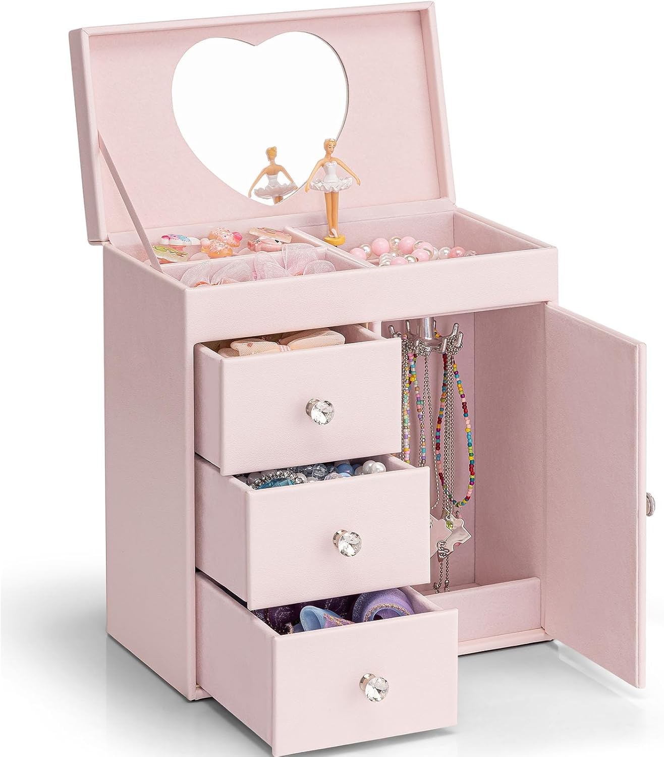 VLANDO Musical Jewelry Box, 3 Drawers, Dancer, Canon Melody, Gift VLANDO Musical Jewelry Box, 3 Drawers, Dancer, Canon Melody, Gift