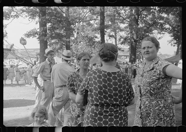 Champaign County Fair Ohio 1938 Crowd at Farm Security Administration Exhibit