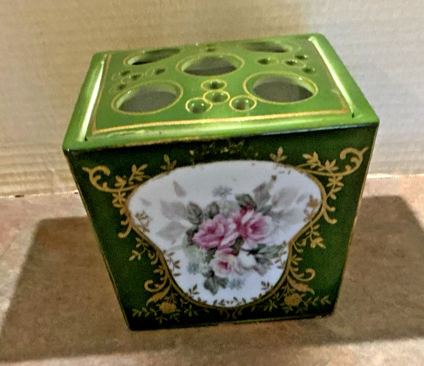 Sevres Green Tulipiere Porcelain Flower Planter 1930s