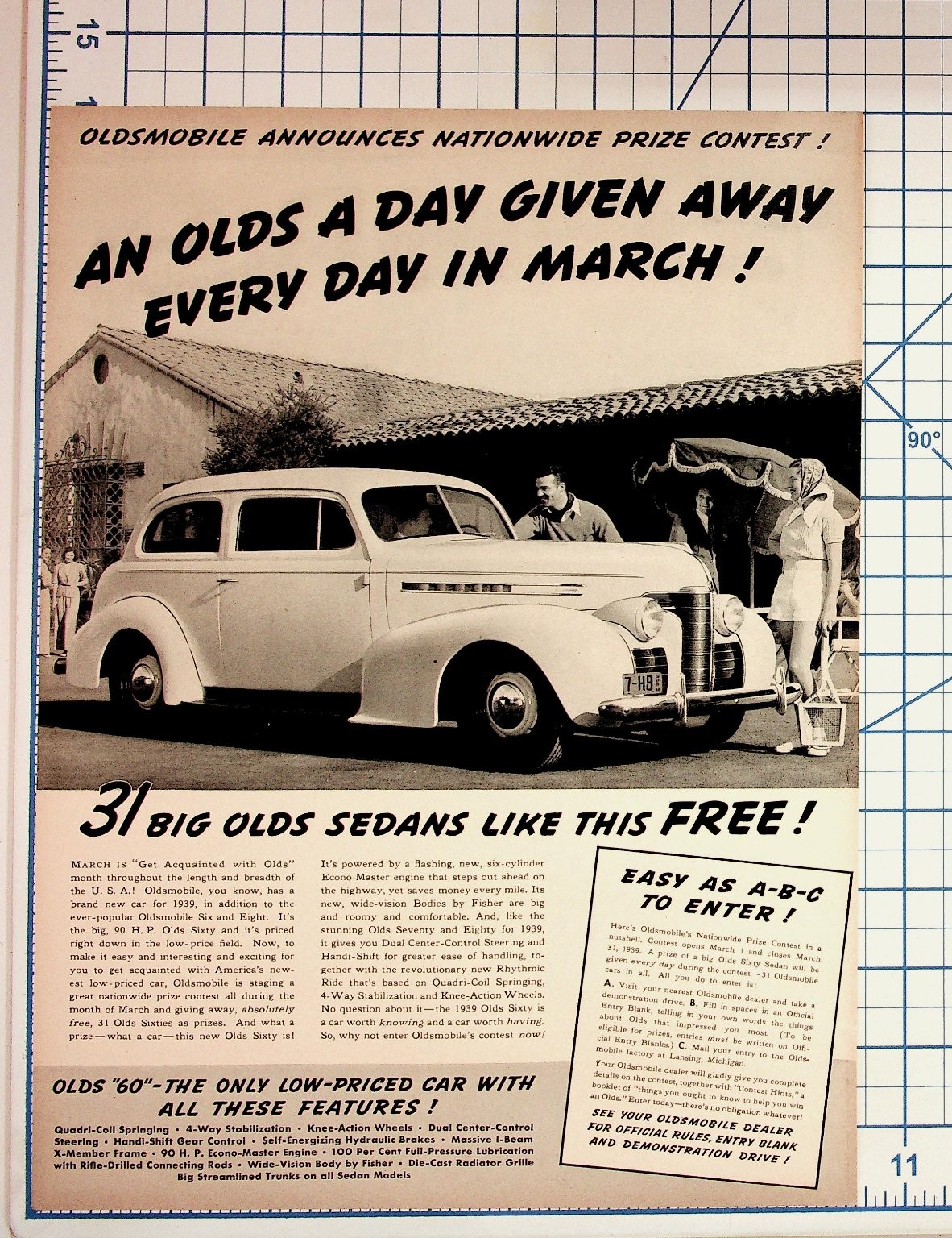 1939 Oldsmobile Magazine Ad Car Contest Vintage Ephemera Lansing Michigan 1939 Oldsmobile Magazine Ad Car Contest Vintage Ephemera Lansing Michigan