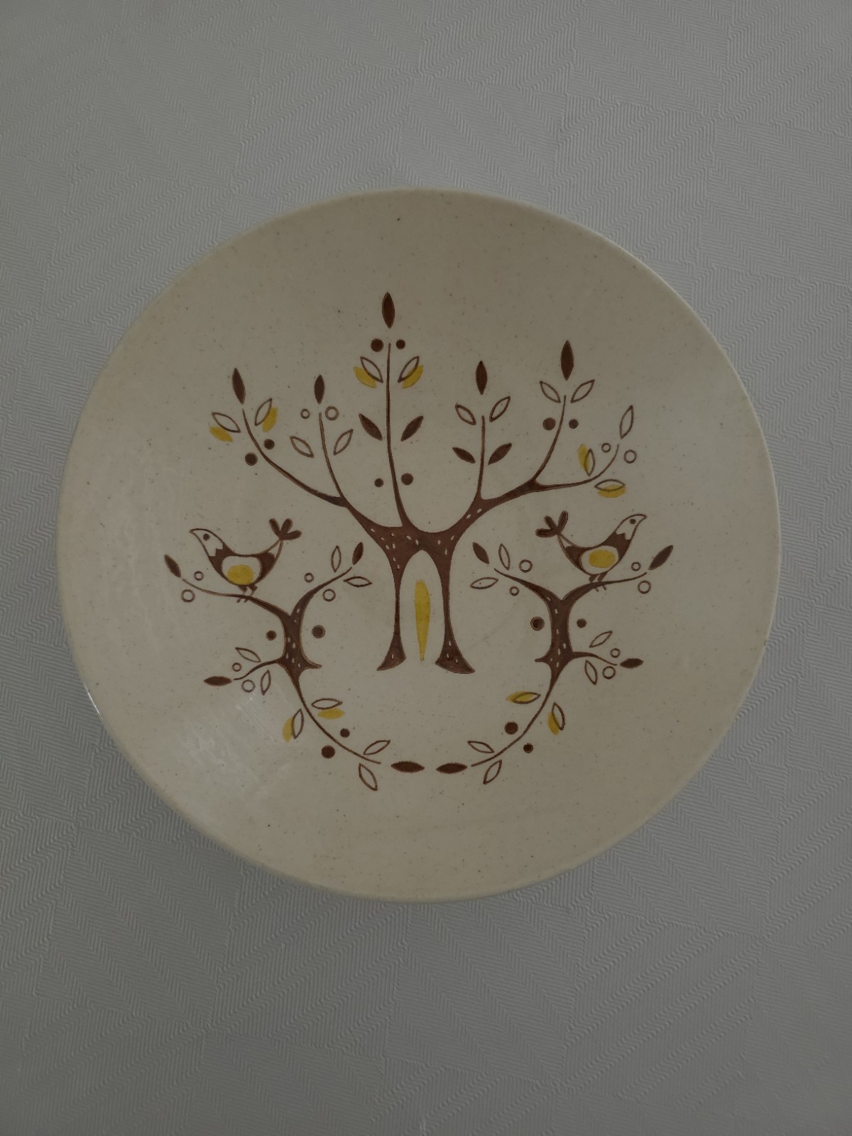 Vtg Mid Century Royal China Persian Serving Plate Platter Bowl Birds Olive Tree
