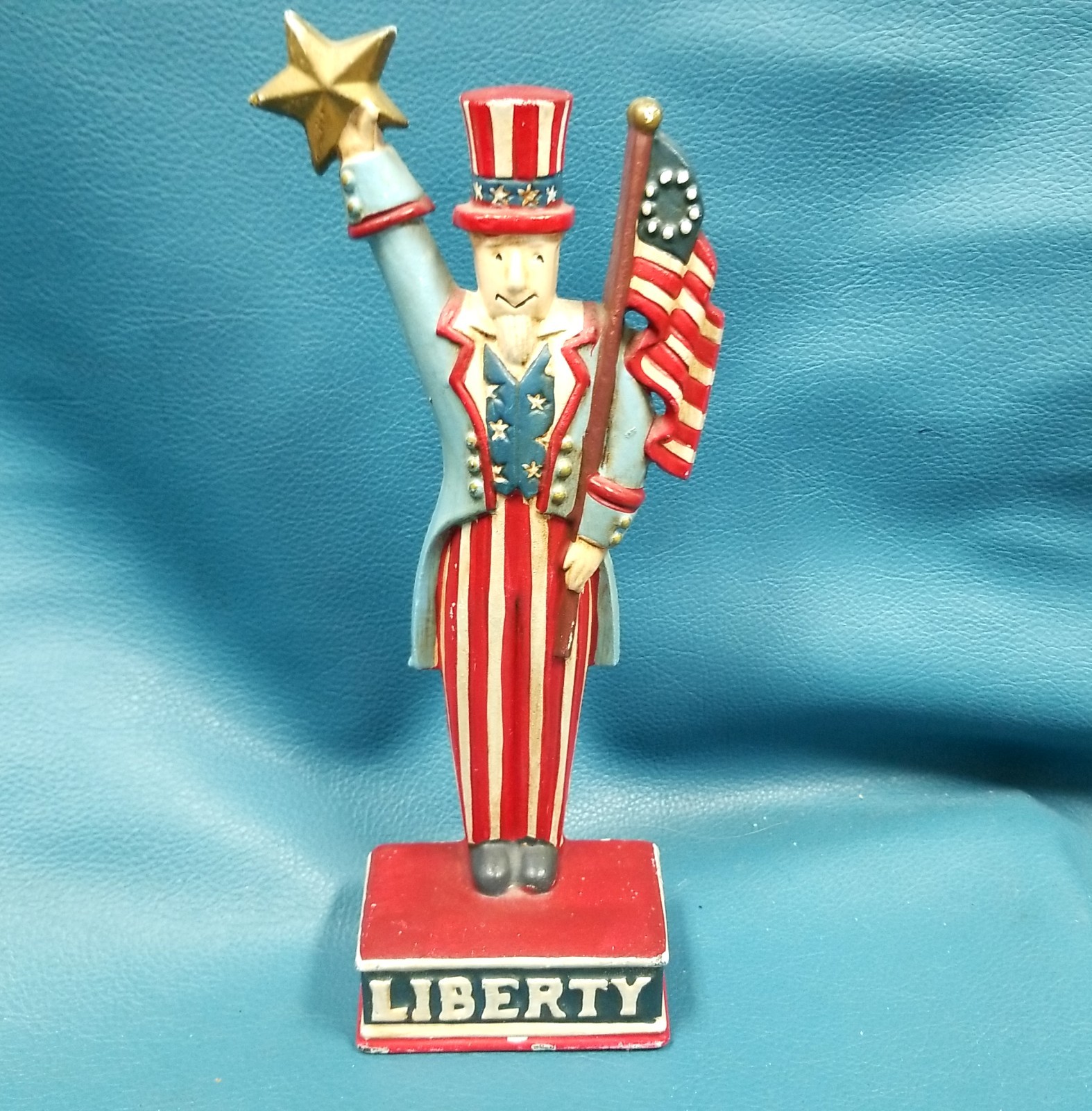 VTG Midwest Imports Painted Cast Iron Uncle Sam Liberty Patriotic Doorstop