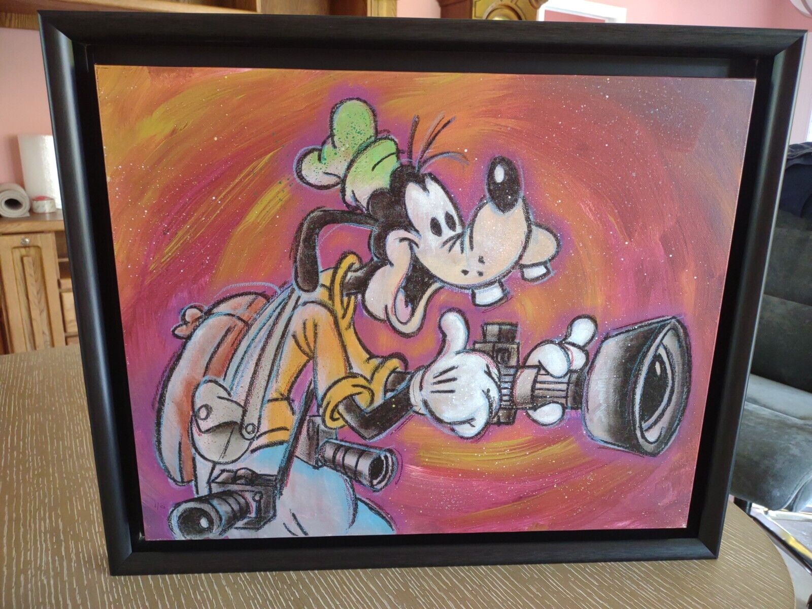Disney Framed Canvas Goofy Art by Dick Duerrstein