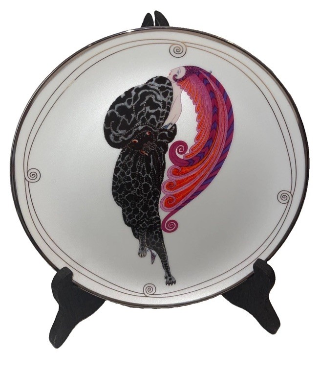 Nice Vintage House of Erte Art Deco LE Women Plate Franklin Beauty & Beast Nice Vintage House of Erte Art Deco LE Women Plate Franklin Beauty & Beast