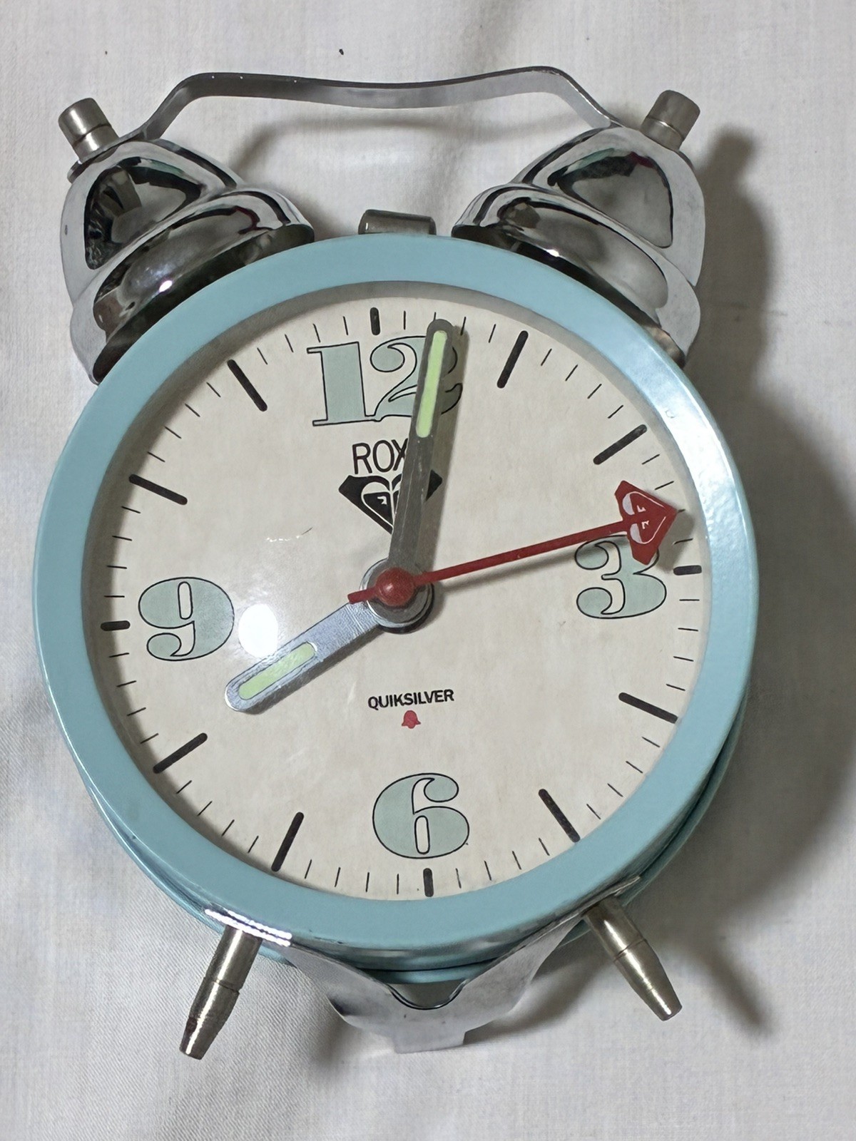 Vintage Roxy Quiksilver Bell Wind Up Alarm Clock RARE Works Vintage Roxy Quiksilver Bell Wind Up Alarm Clock RARE Works