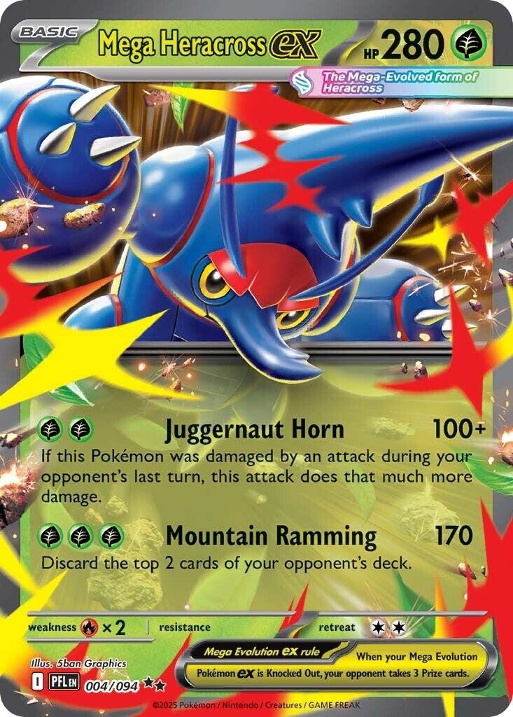Mega Heracross ex Holofoil PFL 004/094 RR NM