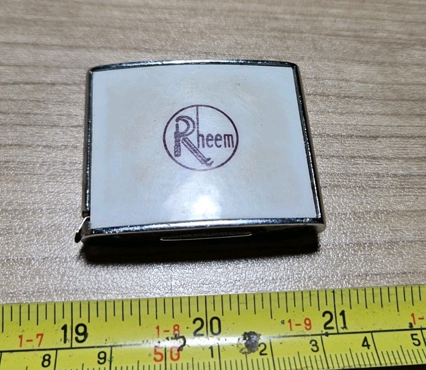 Vintage Rheem Tools Logo Advertising Measuring Tape
