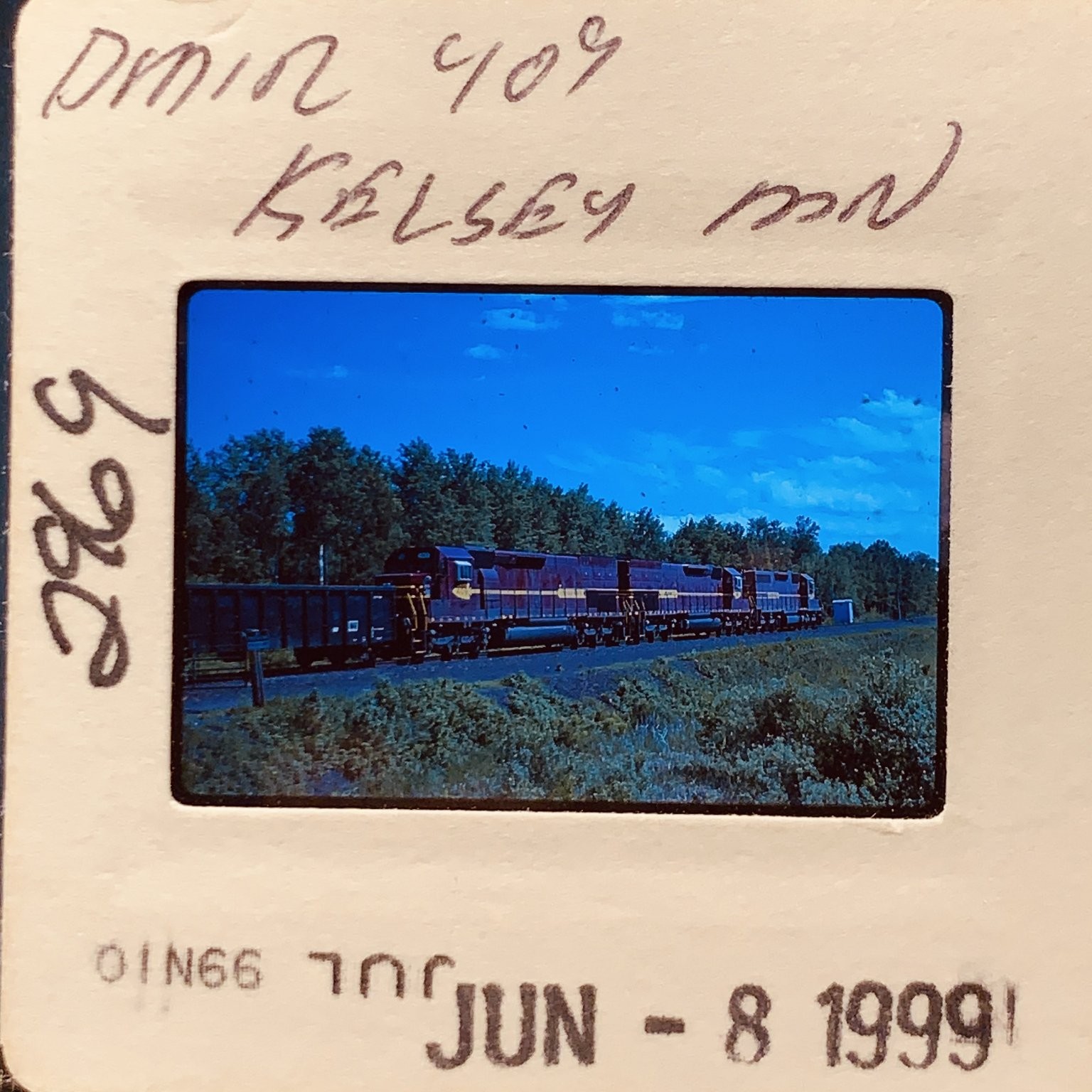 DMIR 409 Train Kelsey MN 1999 35mm Slide Duluth Missabe Iron Range Railroad DMIR 409 Train Kelsey MN 1999 35mm Slide Duluth Missabe Iron Range Railroad