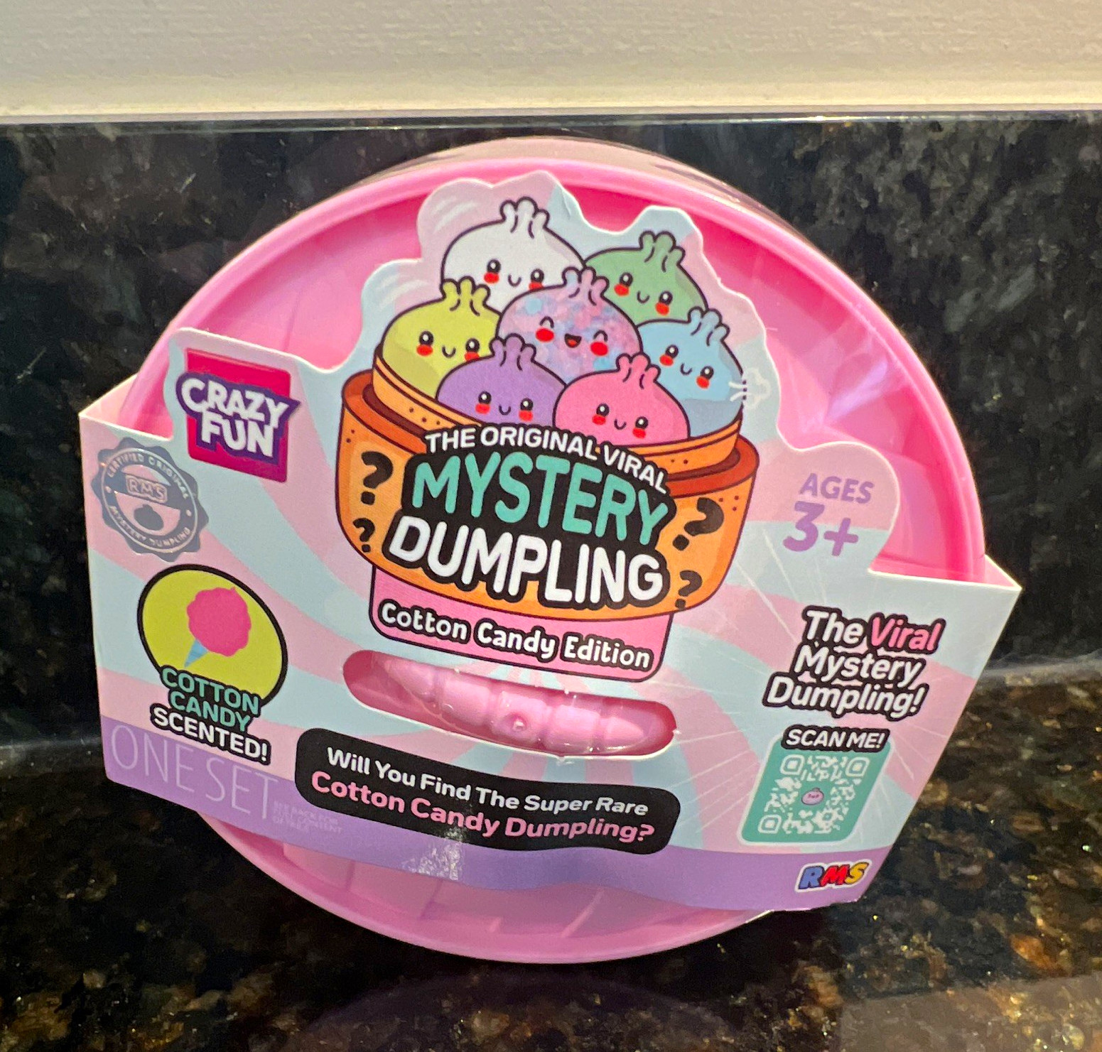 RMS Crazy Fun Mystery Dumpling Cotton Candy Scented Figure Pink 1 Pack SEALED