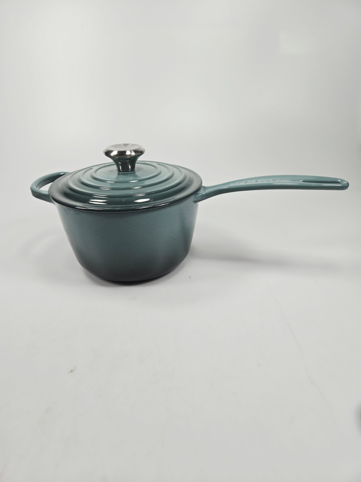 Le Creuset Enameled Cast Iron Saucepan #16 1.75 QT Artichaut READ