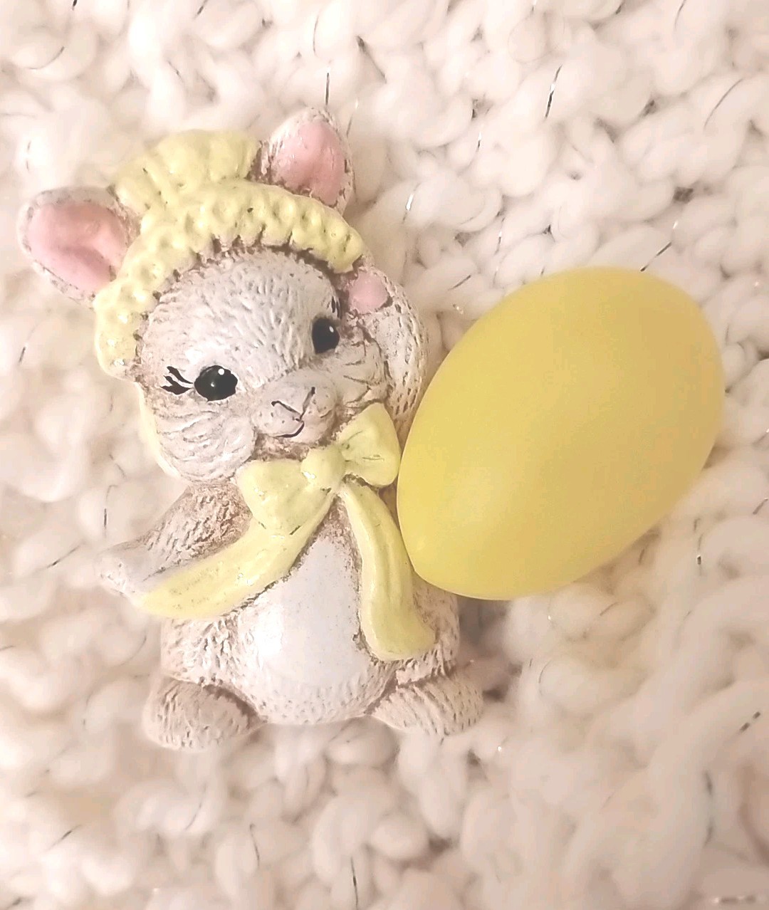 Baby Easter Bunny Figurine Signed Darling
