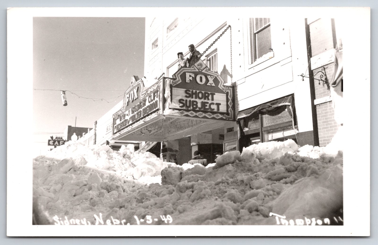 Sidney Nebraska Fox Theater Snow Blizzard Short Subject 1949 Real Photo RPPC