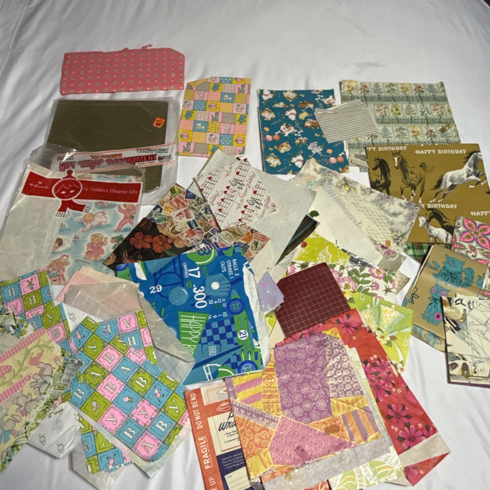 VTG wrapping paper lot Scraps 1960’s - 1970’s Era Gift Wrap Flower Power Puppies VTG wrapping paper lot Scraps 1960’s - 1970’s Era Gift Wrap Flower Power Puppies