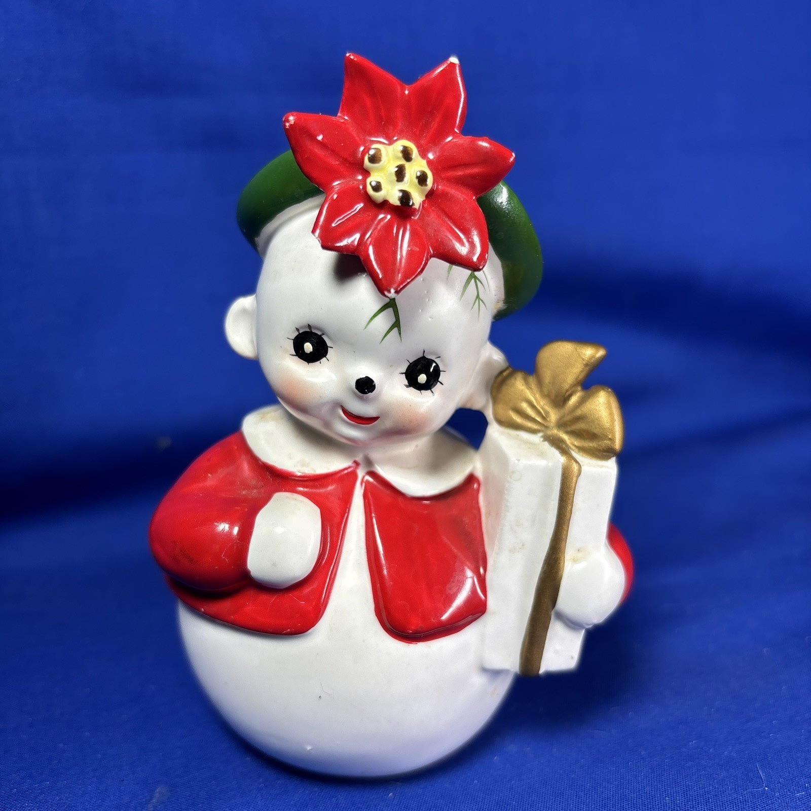 MCM 1950 Josef Originals Vintage Snowman Lady Shopper Christmas Planter Japan MCM 1950 Josef Originals Vintage Snowman Lady Shopper Christmas Planter Japan