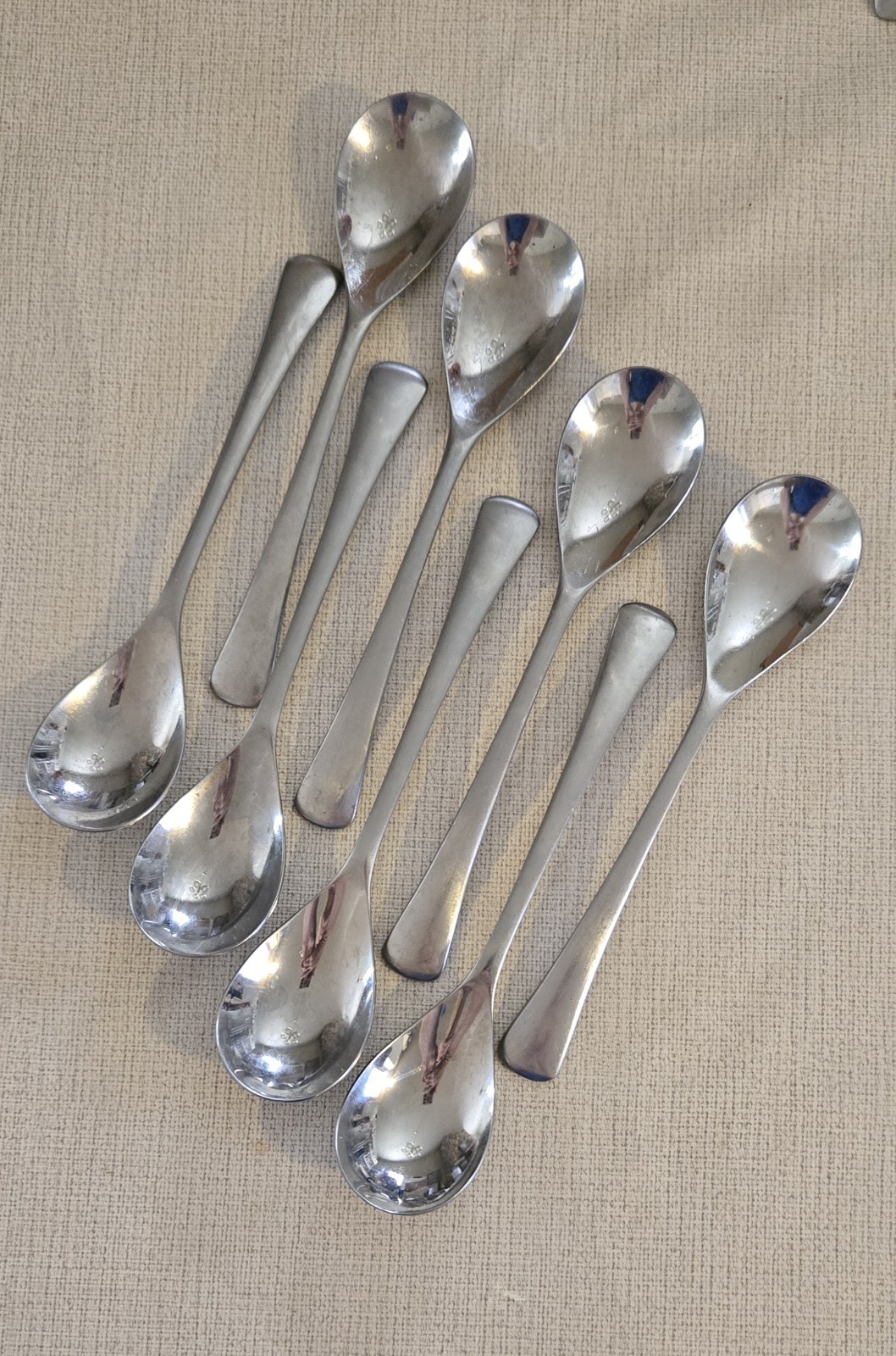 Vintage ANA Japan Airways SPOONS Flatware Cutlery Stainless Steel  Lot of 8