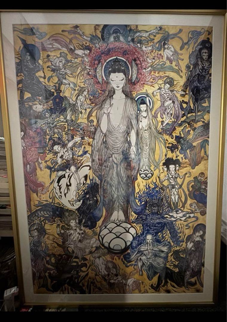 Yoshitaka Amano Lotus Sutra Poster Nichiren Buddhist Art Modern Painting Yoshitaka Amano Lotus Sutra Poster Nichiren Buddhist Art Modern Painting