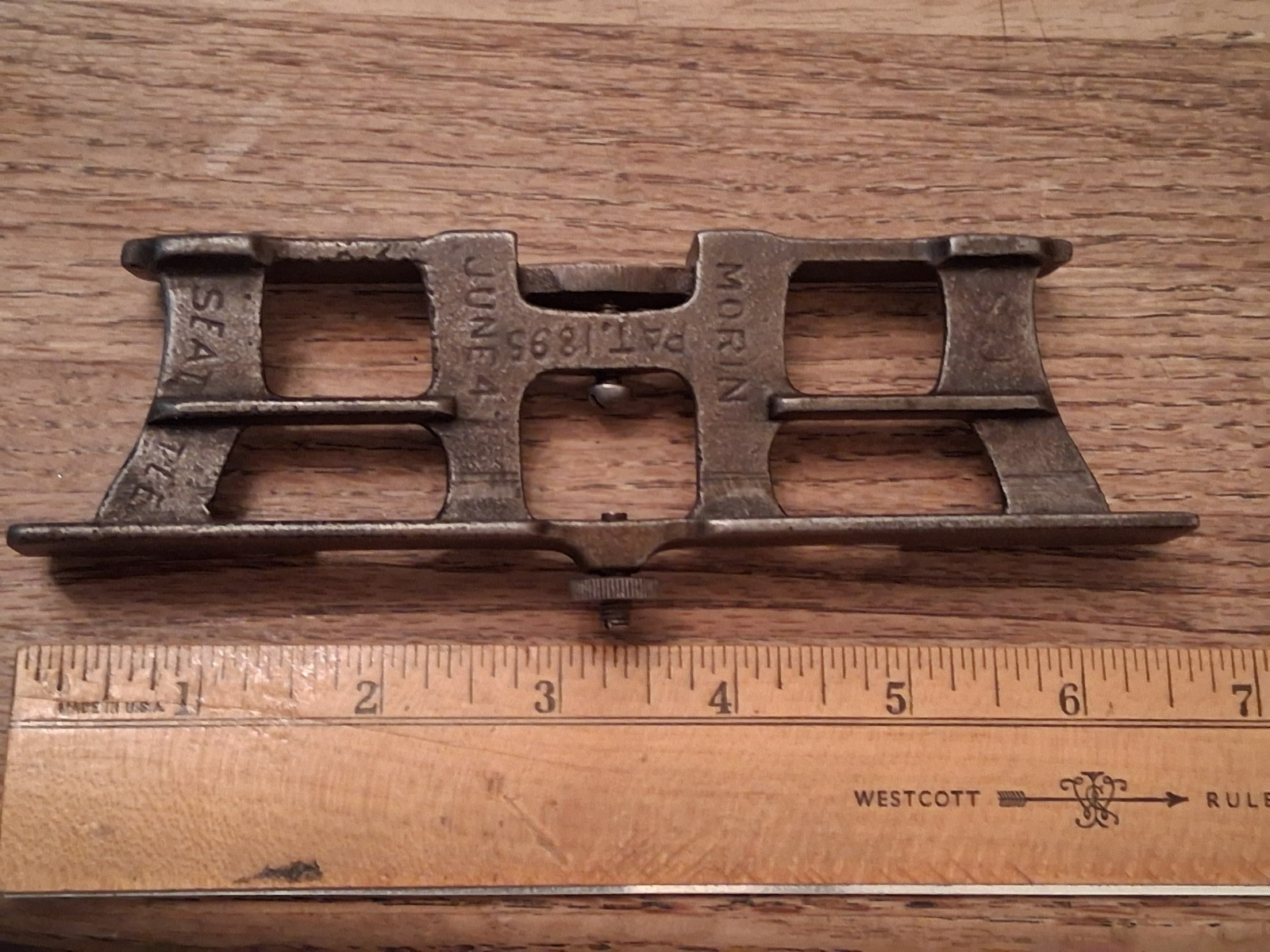 ANTIQUE S J MORIN CROSSCUT SAW RAKER GAUGE SEATTLE WA USA JUNE 4 1895, SEPT 1900