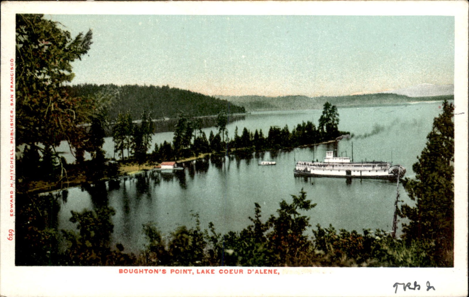 Lake Coeur d\'Alene ID Boughton\'s Point c1900s-10s Vintage Postcard
