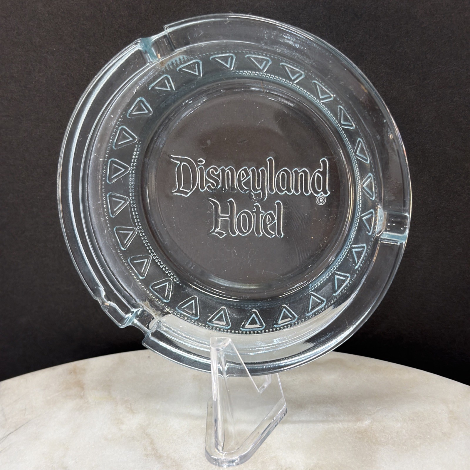 Vintage Disneyland 1970’s Hotel Clear Glass Ashtray 4