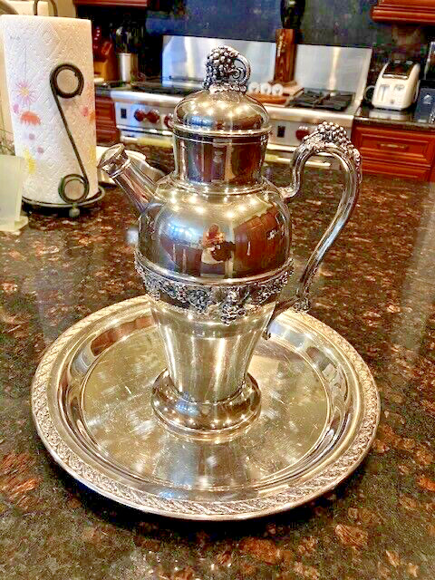 VTG./Antique Pilgrim by Friedman Cocktail Shaker with Ornate Grape Design VTG./Antique Pilgrim by Friedman Cocktail Shaker with Ornate Grape Design