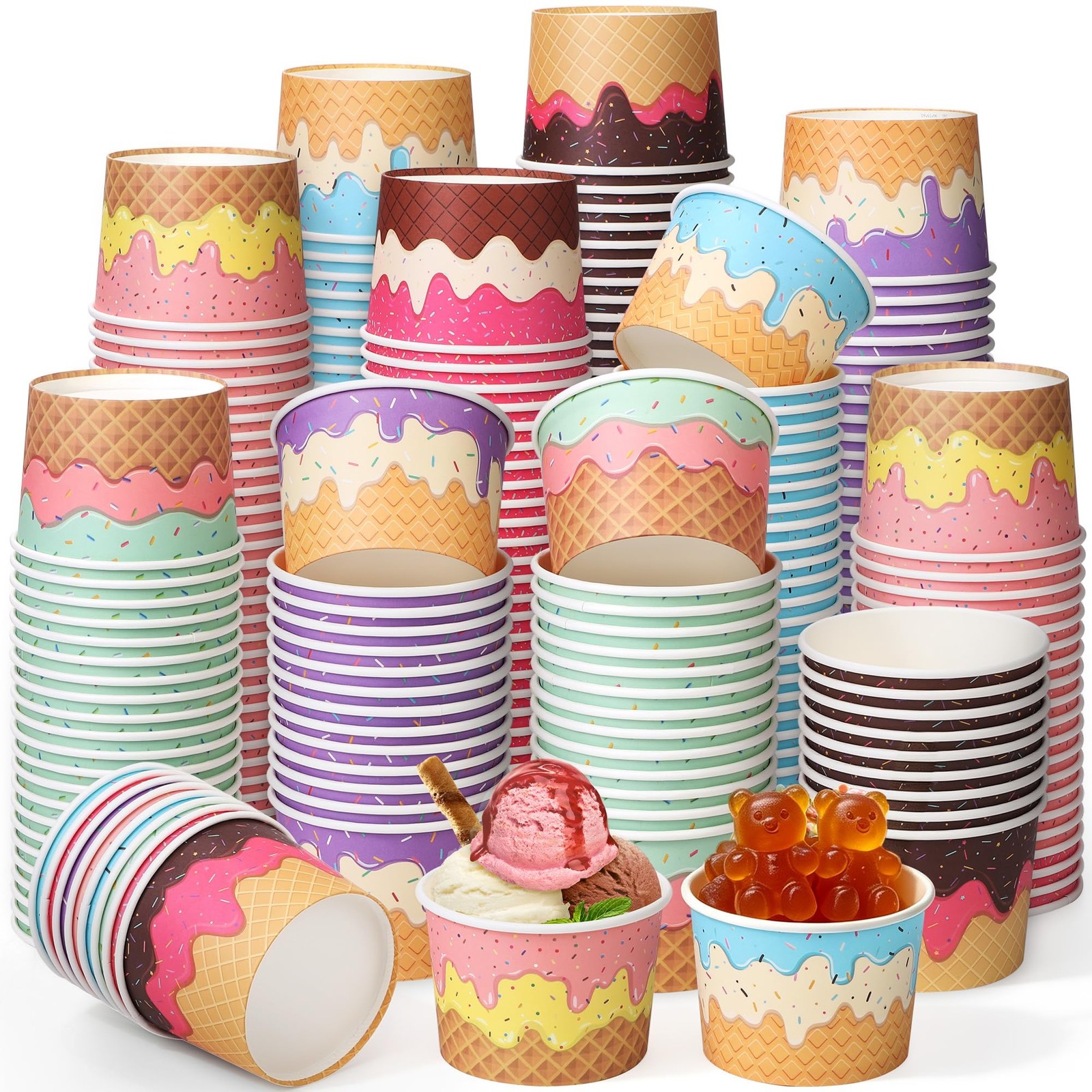 Aodaer 300 Pack 8 oz Paper Cups Dessert Bowls Party Supplies Aodaer 300 Pack 8 oz Paper Cups Dessert Bowls Party Supplies