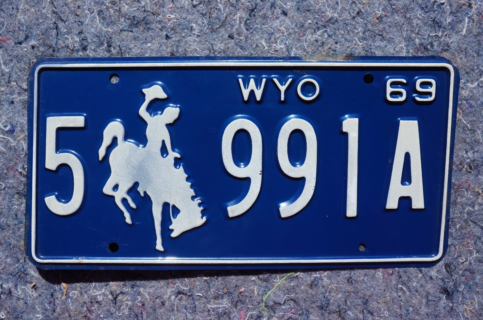 1969 WYOMING Cowboy License Plate 1969 WYOMING Cowboy License Plate
