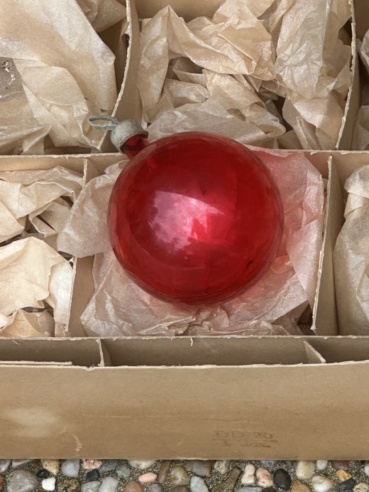Vintage Premier Paper Cap Unsilvered Glass Christmas Ornament Vintage Premier Paper Cap Unsilvered Glass Christmas Ornament