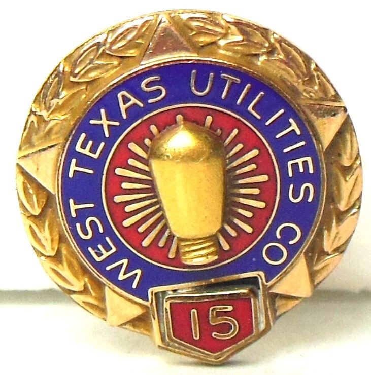 ⚡️ WEST TEXAS UTILITIES Co. advertising 1/10 10K employee service award tie pin*