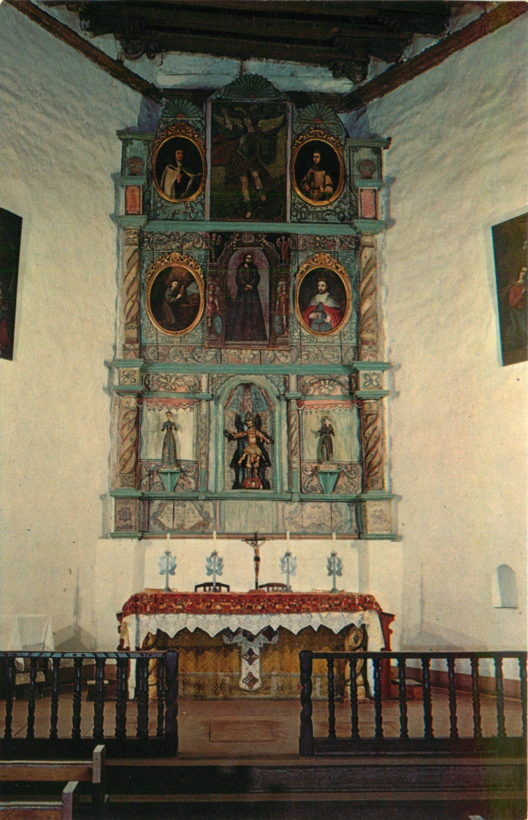 Reredos San Miguel Mission Interior Of San Miguel ChurchSanta Fe NM Vtg Postcard Reredos San Miguel Mission Interior Of San Miguel ChurchSanta Fe NM Vtg Postcard