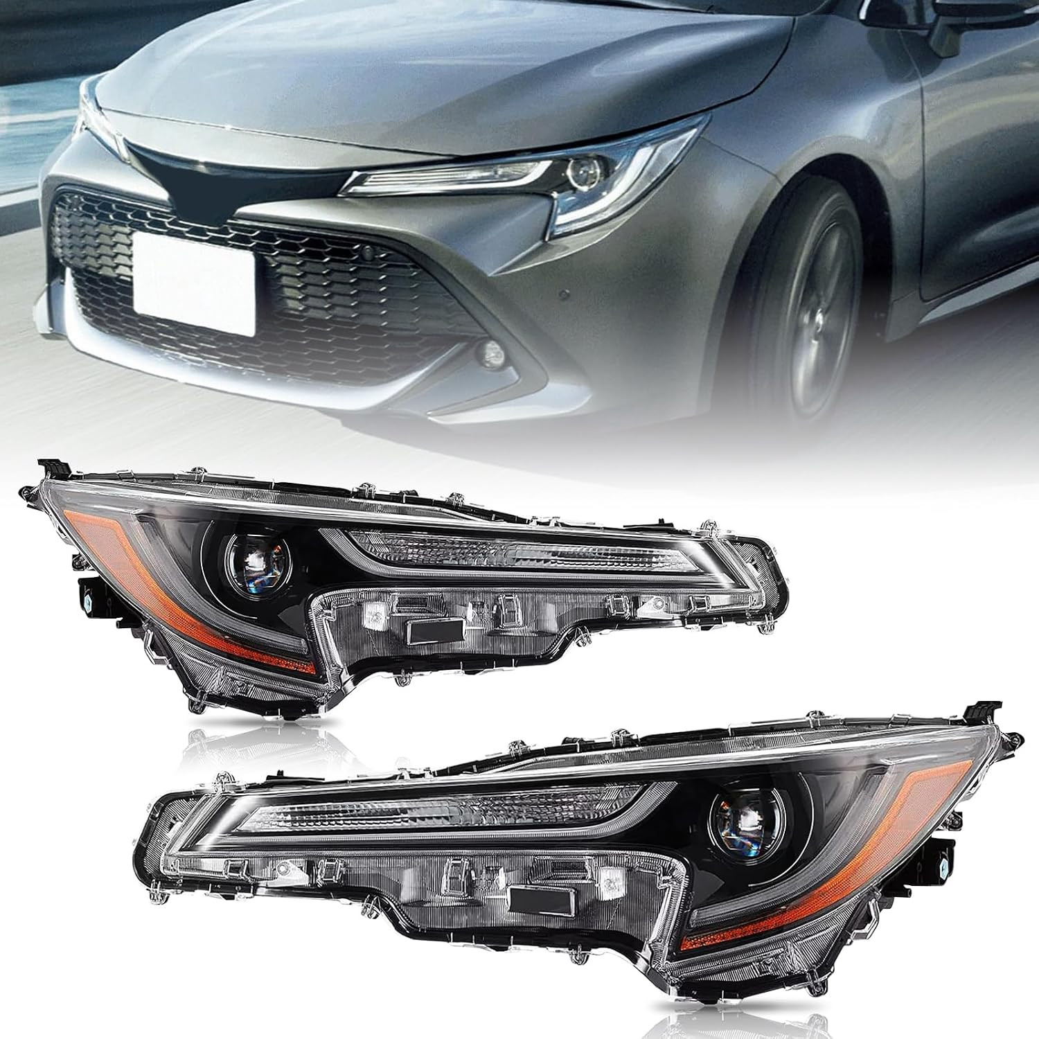 Headlights with LED DRL Compatible with 2020 2021 2022 Toyota Corolla L LE Passe Headlights with LED DRL Compatible with 2020 2021 2022 Toyota Corolla L LE Passe
