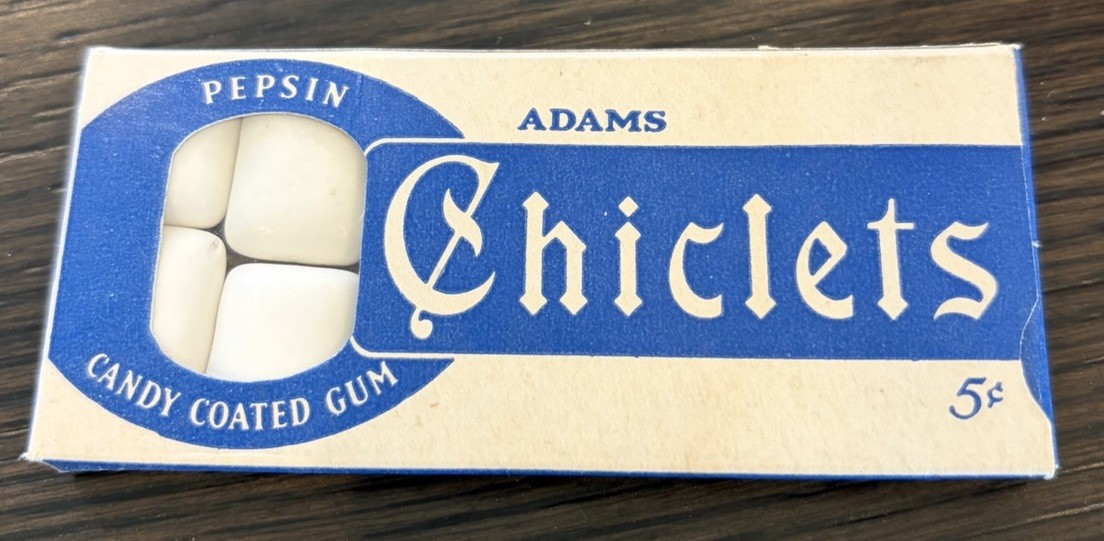 Vintage 1950’s ADAMS PEPSIN CHICLETS  Unopened  New Old Stock  RARE