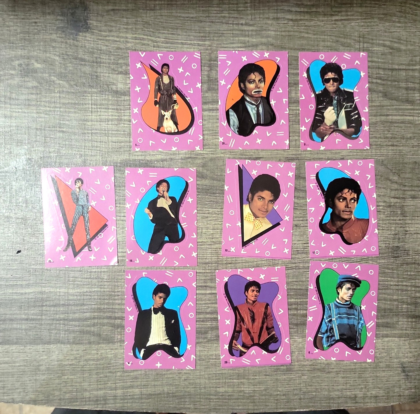 Topps 1984 Michael Jackson Non-Sport Trading Card Lot 9 Cards Sticker