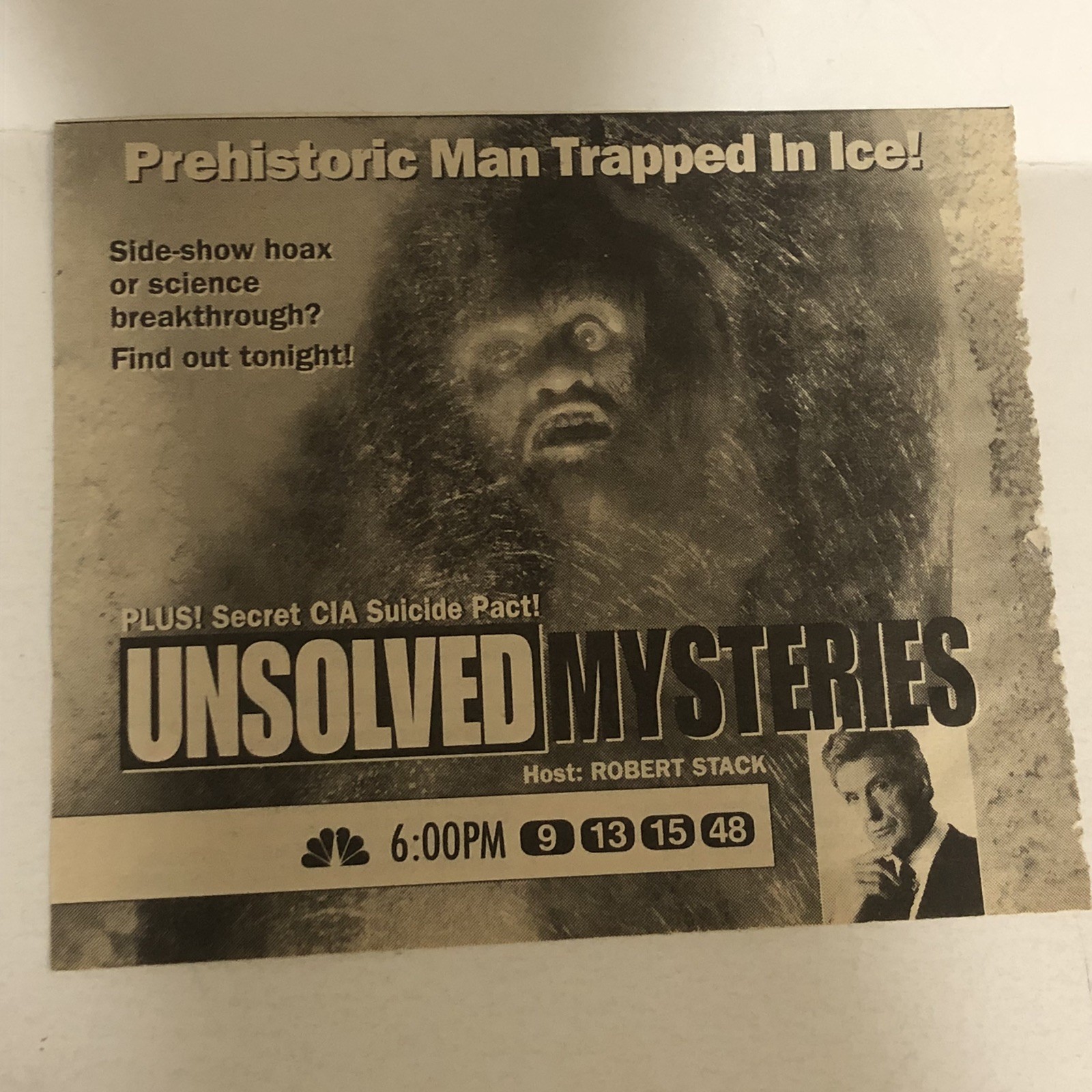 Unsolved Mysteries NBC Tv Series Print Ad Advertisement Robert Stack Tpa4
