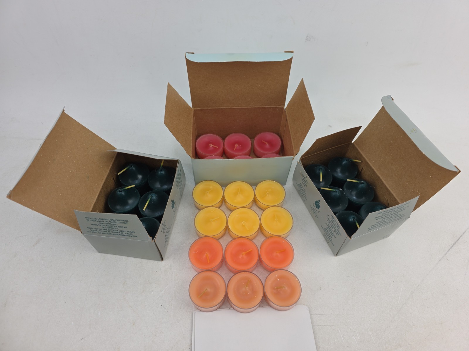 PartyLite Summer Fest Tea Lights & Balsam Pine Evergreen Votive Candles Lot 30
