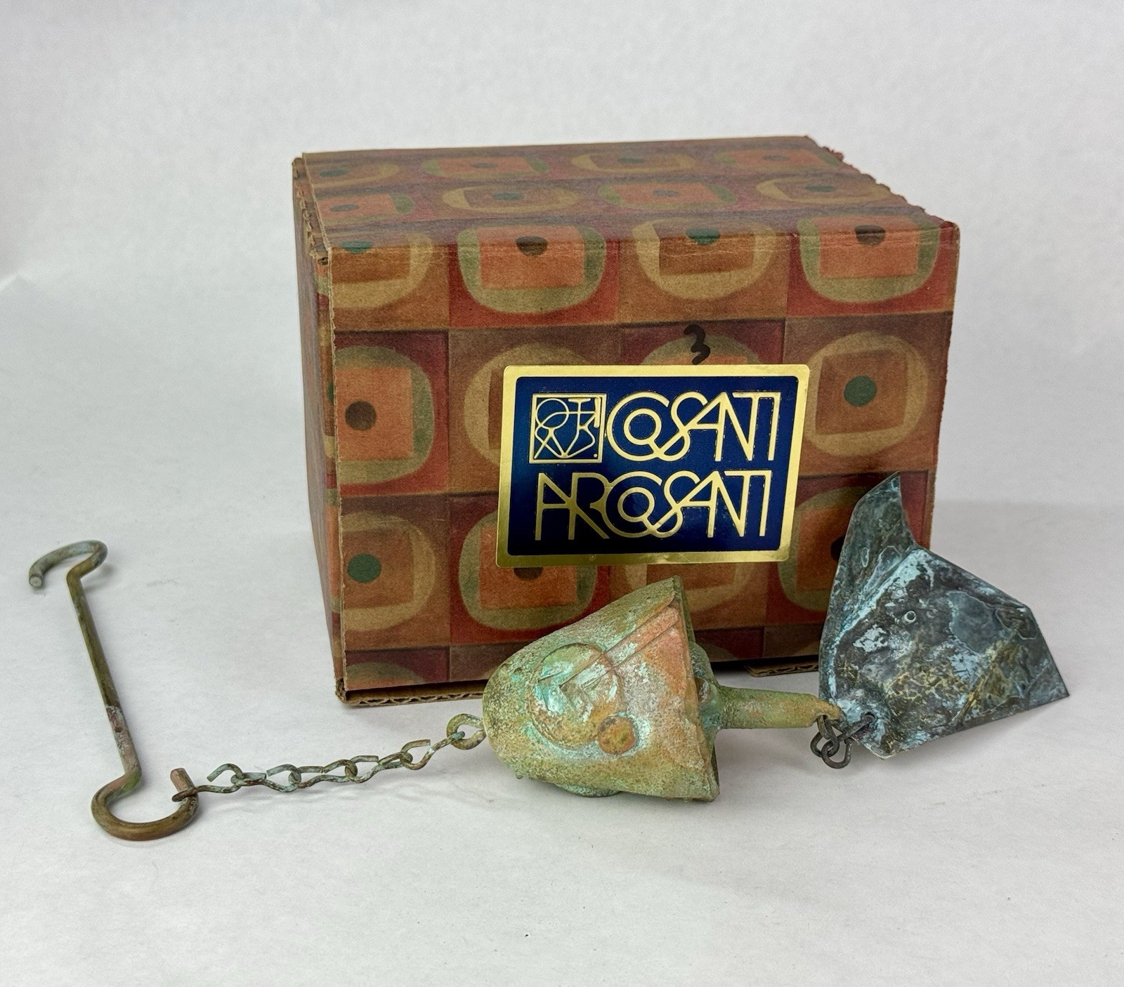 Paolo Soleri Arcosanti Bronze Wind Bell Chime Cosanti Copper Sail Arizona 16”
