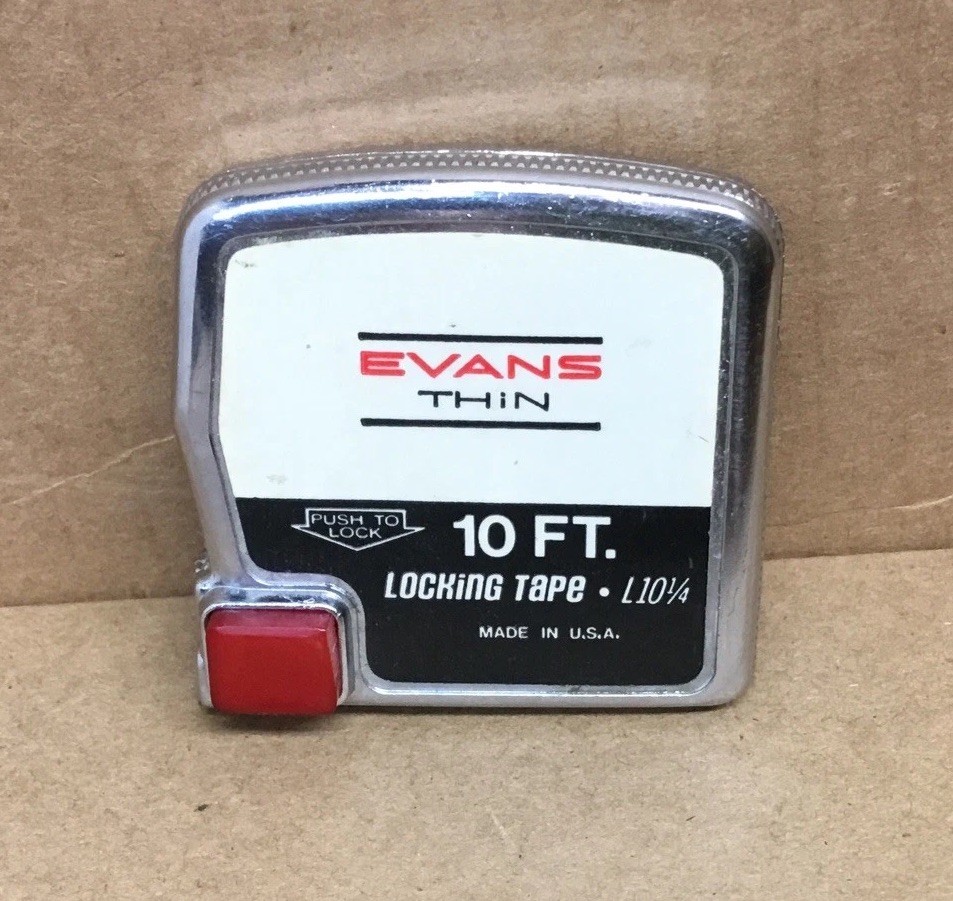 Vintage Evans Thin 10ft Locking Tape L10 1/4 USA Nice Condition…………[B18]