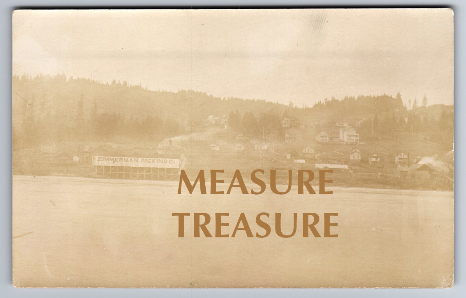 C.1910 ZIMMERMAN PACKING CO CINCINATTI, OH (?) OHIO RIVER (?) PHOTO Postcard P68