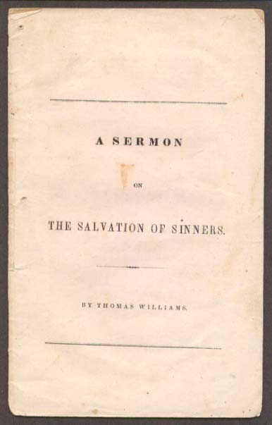 Rev Thomas Williams Salvation of Sinners Sermon 1852