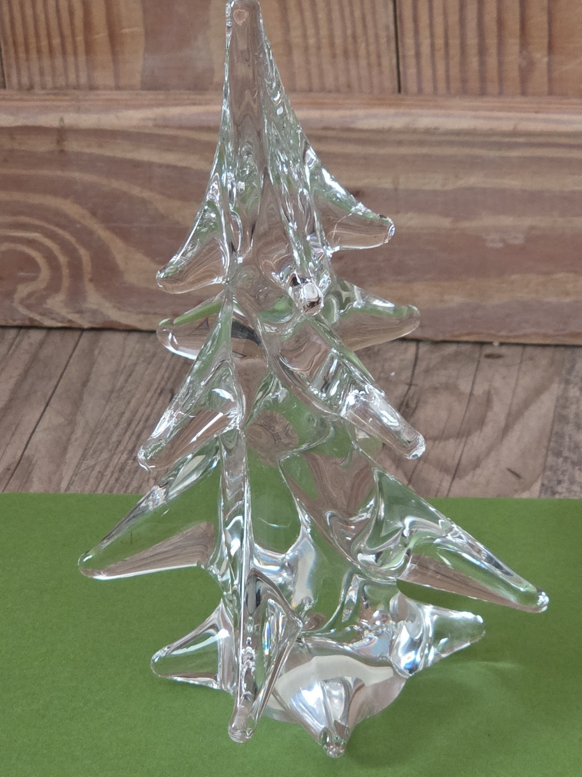 Vintage Toscany Lead Crystal Christmas Village Tree 10” Japan Clear Glass Vintage Toscany Lead Crystal Christmas Village Tree 10” Japan Clear Glass