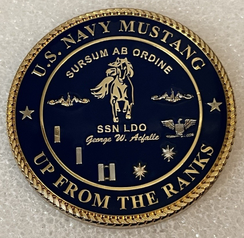 US Navy USN LDO 6410 Mustang Up From The Ranks Challenge Coin US Navy USN LDO 6410 Mustang Up From The Ranks Challenge Coin