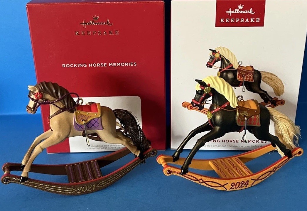 HALLMARK Keepsake Ornaments ROCKING HORSE MEMORIES Lot Of 2-NEW * MINT*
